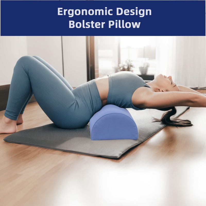 Ruizman Knee Pillow for Back Sleeping - Half Moon Bolster