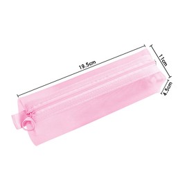 Jagowa 1 Piece Transparent Pencil Case Pen Pocket Simple Creative Document Storage Bag Exam Portable Stationery Bag for Exams and Office Supplies (Pink)