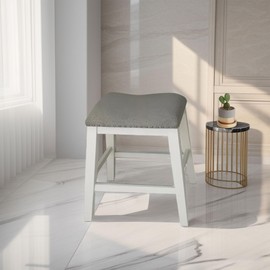 UOCFYK Bar/Counter/Saddle/Vanity Stools, Modern Small Height Barstools Wooden Upholstered Backless Chair 24 Inch for Living Room Kitchen for Outdoor and Indoor