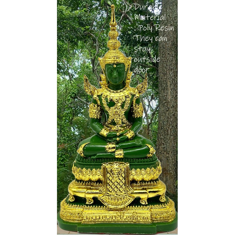 BUDDHO Emerald Buddha Statue 6" H. Knee to Knee 2