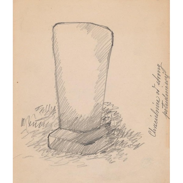Stone baptismal font at the church in CiÄ™cina (1880-1882) Poster