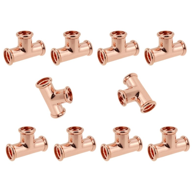 10 Pack of 15mm Press Fit Equal Tees M-Profile Wras