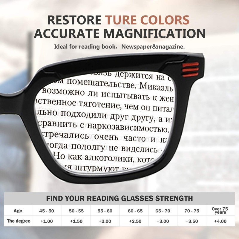 Eyekepper 5-Pack Square Reading Glasses for Women Large Frame Readers