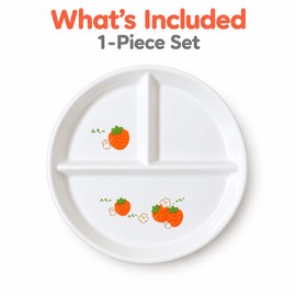 Ceramic Divided Dinner Plate – 3-Section Round Serving Plate for Organized Meals at Home, Kitchen and Dining Table