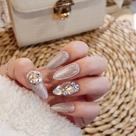 [Popular] 107 colors of bling bling ·͜·  Handmade nail tip - short oval / [인기]107컬러 블링블링 ·͜·  수제네일팁 - 숏 오벌