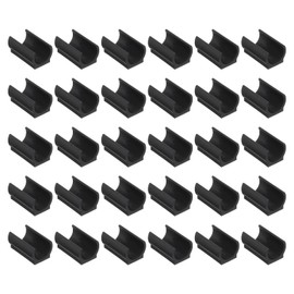 PATIKIL 22mm Rectangle Chair Leg Covers 40pcs Plastic Non-Slip Furniture Leg Protector Cover Floor Glide Tube Cap for Office and Home Black
