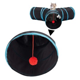 9-Way Collapsible Pet Cat Tunnel Tube Toy, Tunnels for Indoor Cats, Kitty Ball Toy (Y-Shaped tee cat Tunnel（9 Random Toys）)