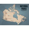 Canada National Parks Checklist Map 18x24 Poster (Tan & Slate