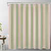 LB Green and Pink Striped Shower Curtain, 180 x 200
