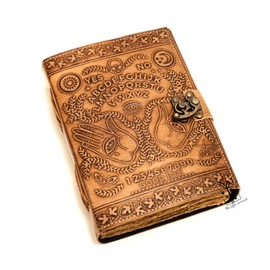 Handmade Artisan Ouija Grimoire Leather Journal for Spirit Communication, Witchcraft and Magic Leather Notebook with Deckle Edge Paper 200 pages, Witch Planner Diary Eo-Friendly TheGiftsConnect