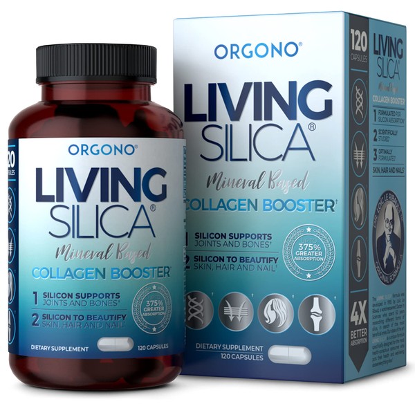 Living Silica Collagen Booster Capsules | Ultra High Absorption | Supports Healthy Collagen and Elastin Production for Joint & Bone Support, Glowing Skin, Strong Hair & Nails (120 Count)