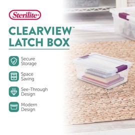 Sterilite 48-Pack ClearView Latch Box, Stackable Storage Organizer Bins for Home, 6 Quart