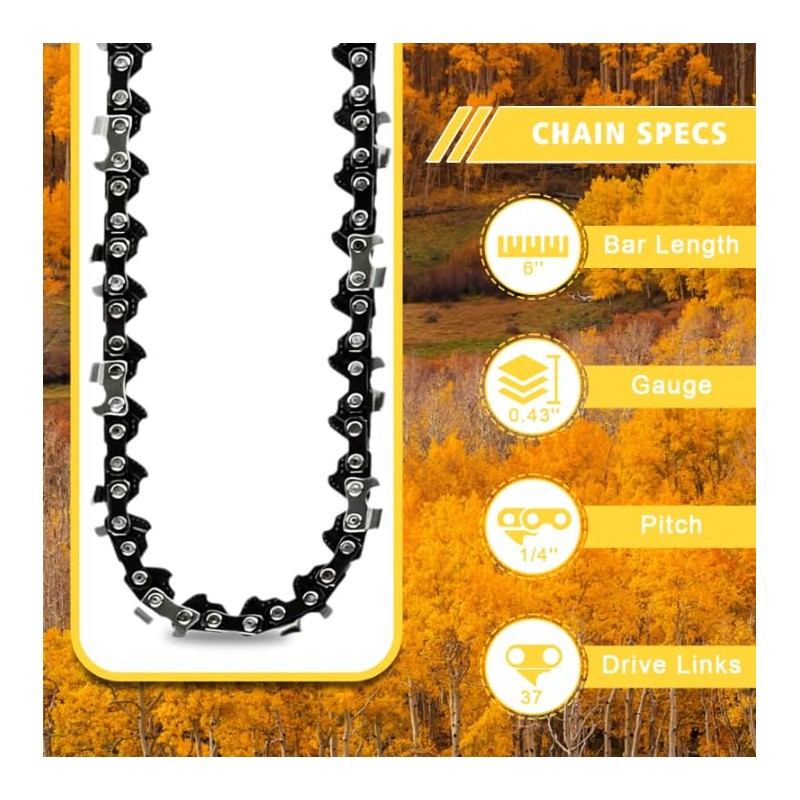 4 Pcs Mini Chainsaw Chain 6 Inch Replacement Chains for