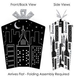 Big Dot of Happiness Nighttime City Skyline - Table Decorations - New York Party Fold and Flare Centerpieces - 10 Count