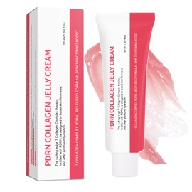 PDRN Collagen Jelly Cream, Skin Tightening and Hydrating Facial Moisturiser, 50 ml, Pink Glow Formula for Plump Glass Skin,Lightweight Non-Greasy Cream