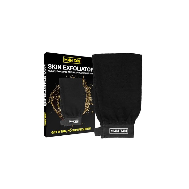 MAN TAN Sunless Tanner Exfoliator Mitt | AMINOTAN Best Clear