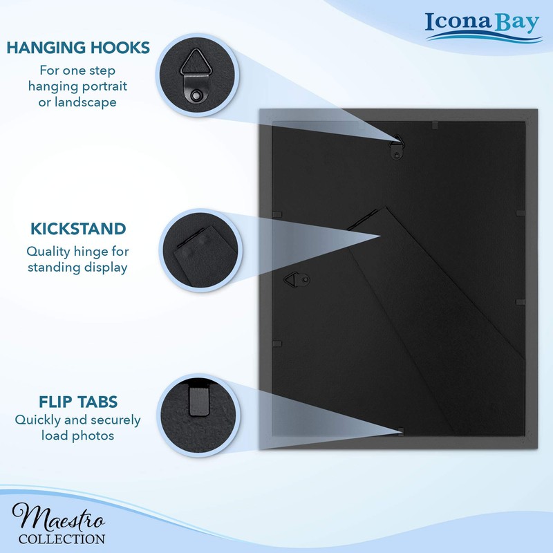 Icona Bay 8x10 Picture Frames Set (Silver, 12 Pack), Classy