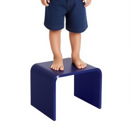 Acrylic Kids' Step Stool – Small Footstool for Bathroom, Kitchen & Bedroom, 12.5”x9.7”x9”, Holds 200lbs, Multi-Use as Toilet Stool, Shower/Water-Resistant Stool, Seating and Placing Items (Blue)