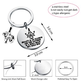 TGBJE Cipher Keychain Gravity Cartoon Inspired Gift Mystery Shack Gifts Pyramid Jewelry For Cartoon Lover (Reality)