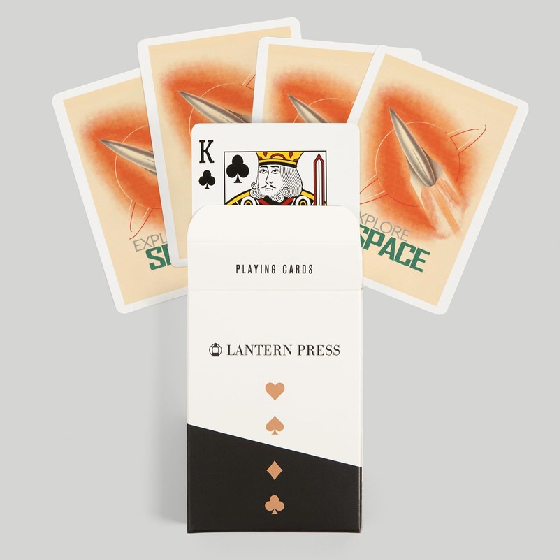 Lantern Press Explore Space, Retro Rocket (52 Playing Cards, Poker