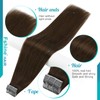fshine fshine Brown Human Hair Tape in Extensions 16 Inch