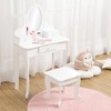 GarveeHome Girls' Vanity Set with Mirror, Makeup Table and Stool