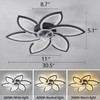 Dalouguan Ceiling Fan with Lights Remote Control, Black Flower Ceiling