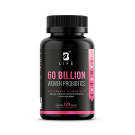 Probióticos para Mujer 120 cápsulas | 60 Billones con Bromelina e Inulina de Agave | 12 Cepas para Salud Digestiva | 60 Billion Womens Probiotic B Lif