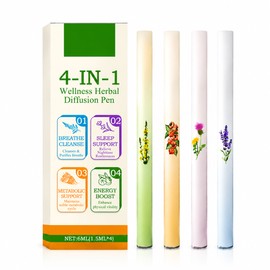 Herbal Diffuser Pen Set for Fresh Air Experience – 4 Scents Portable Pocket Inhaler for Daily Relaxation & Travel