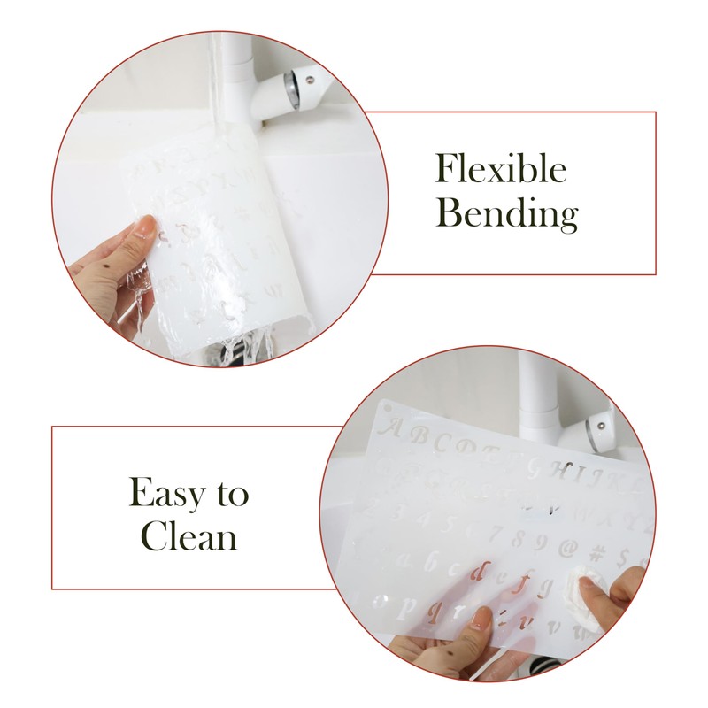1/3, 1/2, 3/4, 1, 2 Inch Letter Stencils for Painting,