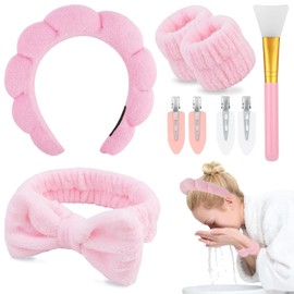Set de 9 piezas RUAKIVA con diadema nube, pulseras y pinzas para spa y maquillaje