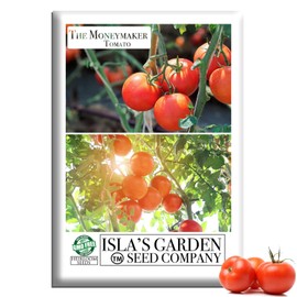 The Moneymaker Tomato Seeds (Solanum lycopersicum) – 100+ Heirloom Non-GMO Seeds by Isla’s Garden Seeds, Indeterminate High-Yield Slicer, Classic Red Flavor, Garden & Greenhouse Favorite
