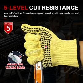 GOL-SIV Cut Resistant Gloves,Protective Quilting Gloves,Safety Working Glove For Men,WoodWorking, Construction,L