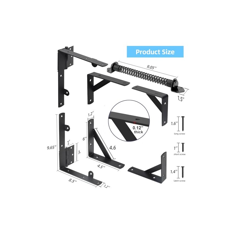 Fence Gate Kit Gate Hardware, 1 Set Anti Sag Gate