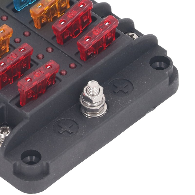 12 Way Fuse Box with LED Indicator DC12‑32V Waterproof Circuit