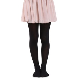 MANA MANA 2 and 3 Pack Plain Tights for Girls - Cute Opaque Kids Tights for School, Dance, Ballet - Soft and Stylish, 40 DEN, Made in Italy, 2 and 3 Pairs, 2 x Nero