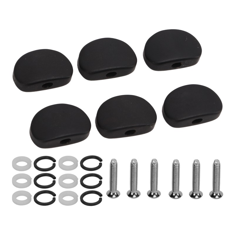 6Set Guitar Tuning Peg Buttons Ebony Metal Tuner Machine Head