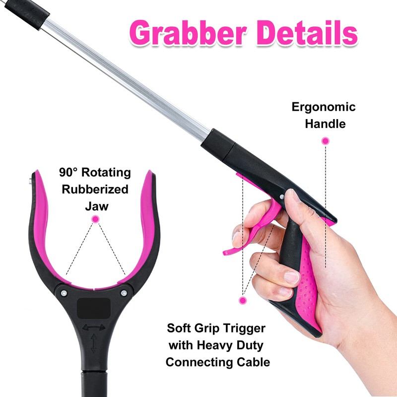 2-Pack Grabber Reacher Tool,32 Inch Extra Long Foldable Pick Up