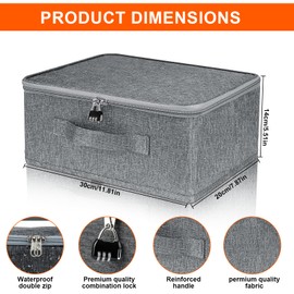 JOZMMZEOOA Foldable Storage Organiser Boxes,Storage Baskets for Shelves 30 * 20 * 14cm Dust proof Closet Clothes Storage BoXes with Zippered Lid for Seasonal Garment Organization