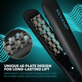 Revamp Progloss Volume & Lift Ceramic Volumiser - Hair Styling Device with 4D Plate Design for Long-Lasting Airy Volume - Automatic Shut-Off and Variable Heat Levels