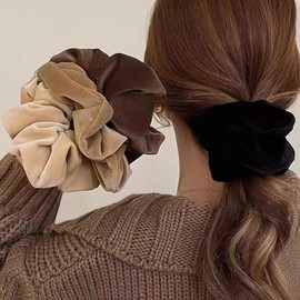 4pcs Vintage Velvet Scrunchies Hair Scrunchies Women's Large Scrunchie Hair Bobbles Velvet Hair Ties Hair Accessories Women Hair Band Elastic Band Hair Accessories Women Hair Band Hair Accessories