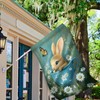Morigins Easter Bunny Garden Flag Double Sided Daisy Floral Cute