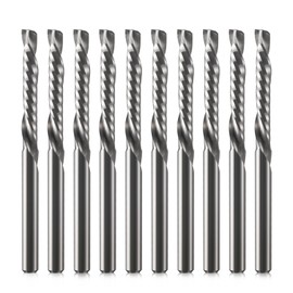 EU_HOZLY 3.175 mm Single Light Composite Router, 1 Milling Cutter Up & Down Cut Spiral Router Bit, 3.175 mm (1/8 inch) Shank, 22 mm Cutting Length, 45 mm Total Length CNC Milling Cutter Bit Wood, Pack