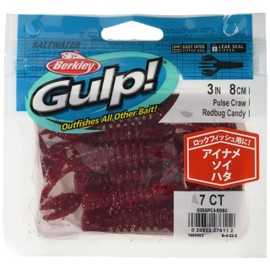 Berkley G2SQPC3-RDBC Worm Gulp SW Pulse Claw 3" Red Bug Candy