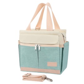 Joymee Lunch Box for Women Insulated Lunch Bag with Shoulder Strap Reusable Leakproof Large Spacious Lunch Cooler Tote for Women Adult with Bottle Holder and Side Pockets for Work - Heather Teal