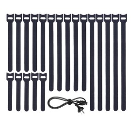 BALABALA 200 PCS Reusable Fastening Cable Ties 4+6+8+10 inch Cords Management Cable Organizer Cord Wrap Black