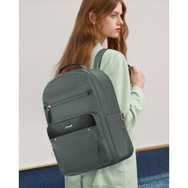 LOVEVOOK Laptop Backpack Women's Waterproof Work Backpack School Backpack Teenager for Large Water Bottle Elegant School Bag Backpacks Backpack for Work School University Travel, grey, 15.6 inches