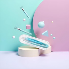 Galepromot Blue Contact Applicator, Contact Lens Remover Tool, Contact Lens Applicator Tool, Inserter/Remover+Tweezer with Soft Tip, for Contact Lens Cases Health and Household, Contact Lens Cases