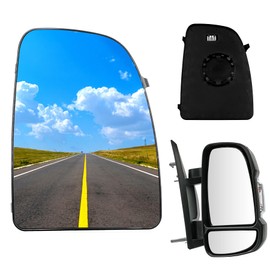 Convitex Passenger Right Side Short Arm Heated Upper Mirror Glass with Rear Holde for Ram ProMaster 1500 2500 3500 2014-2021, for CH1321376
