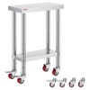 Vevor Stainless Steel Work Table with Wheels 24 x 12